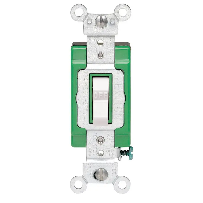 Leviton Industrial 30 Amps Double Pole Toggle AC Quiet Switch White 1 Pk