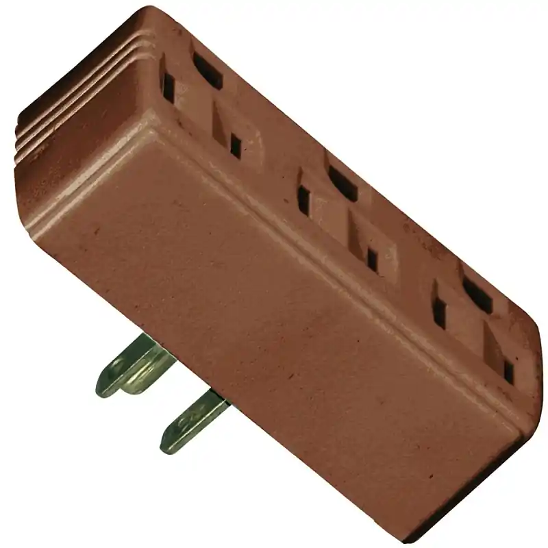 Cooper Wiring 1147B-BOX 3 Wire Outlet Ground Adapter - Brown