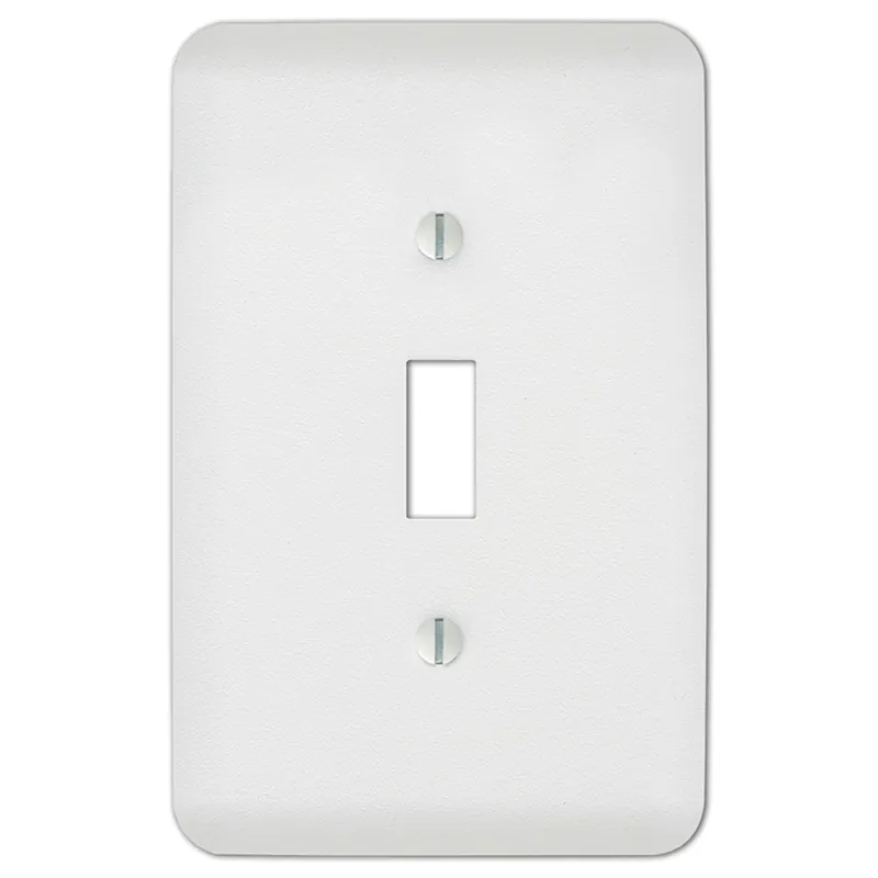 Amerelle Capri Paintable Textured White 1 Gang Stamped Steel Toggle Wall Plate 1 Pk