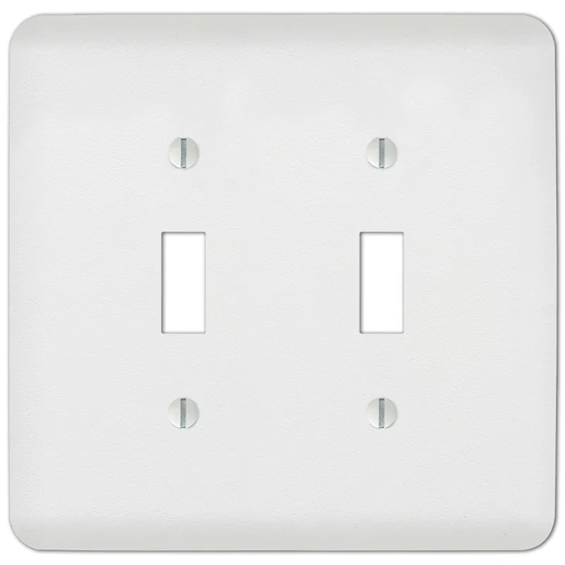 Amerelle Capri Paintable Textured White 2 Gang Stamped Steel Toggle Wall Plate 1 Pk