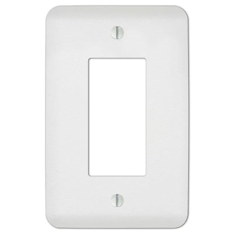 Amerelle Capri Paintable Textured White 1 Gang Stamped Steel Decorator Wall Plate 1 Pk
