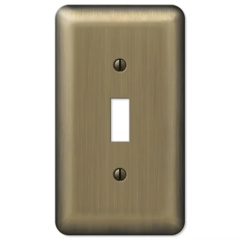 Amerelle Devon Brushed Brass 1 Gang Stamped Steel Toggle Wall Plate 1 Pk