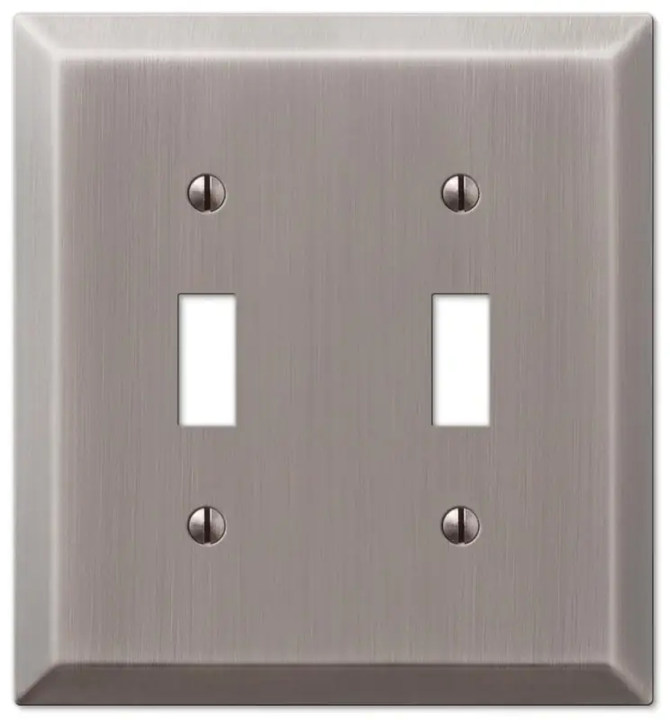Amerelle Century Antique Nickel 2 Gang Stamped Steel Toggle Wall Plate 1 Pk