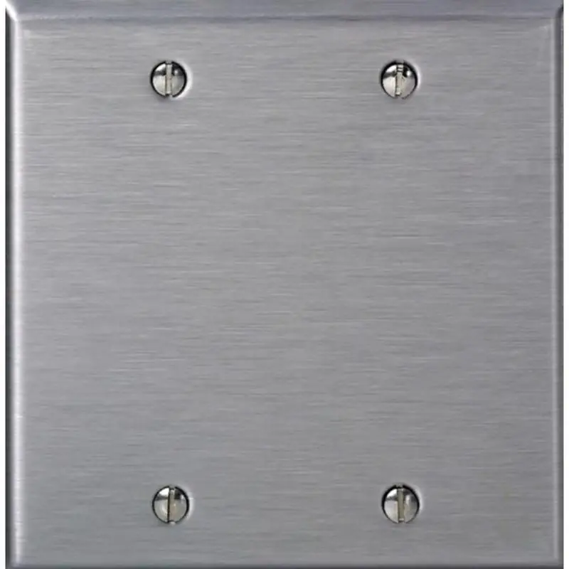 Leviton C-Series Stainless Steel 2 Gang Metal Blank Wall Plate 1 Pk