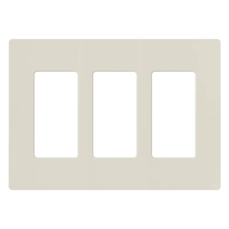 Lutron Claro Light Almond 3-gang Plastic Decorator Wall Plate Model Cw-3-la