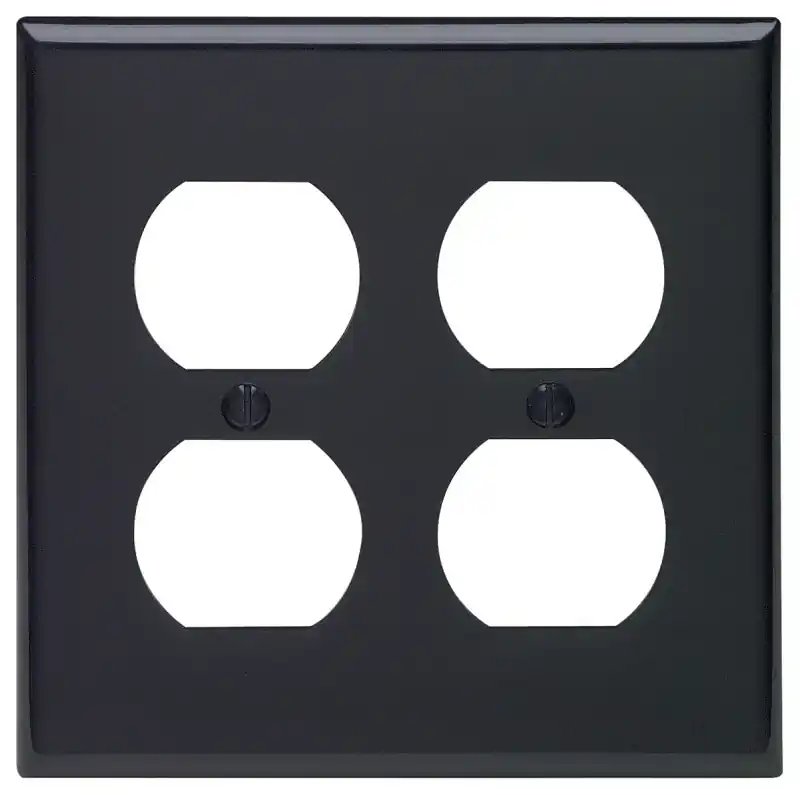 Leviton Black 2 Gang Nylon Duplex Wall Plate 1 Pk