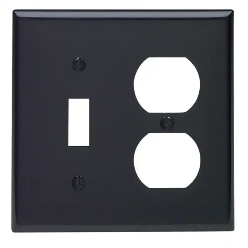 Leviton Black 2 Gang Nylon Duplex/Toggle Wall Plate 1 Pk