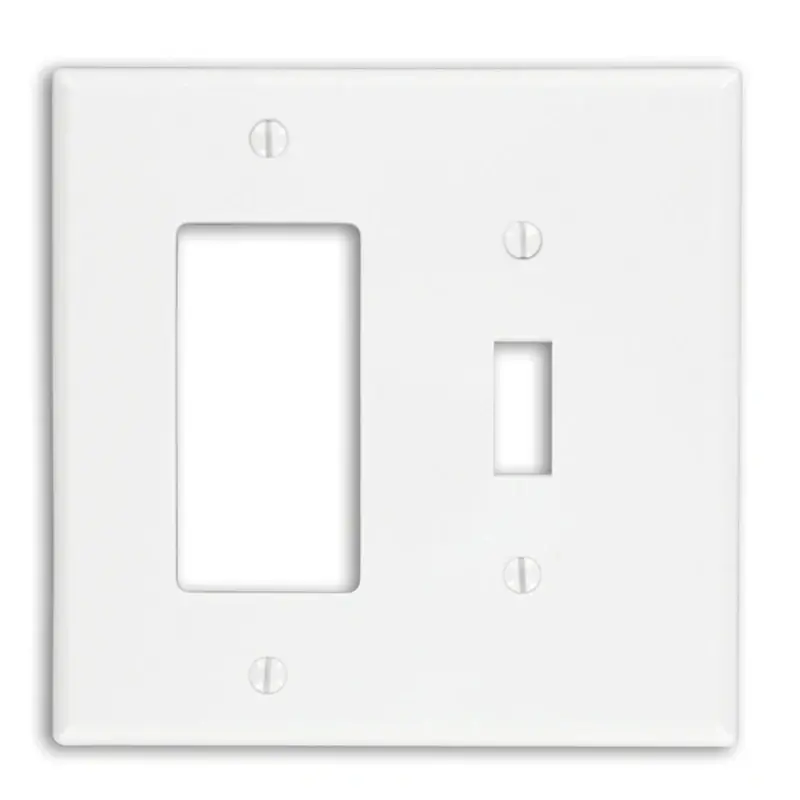 Leviton White 2 Gang Thermoplastic Nylon Decorator/Toggle Wall Plate 1 Pk