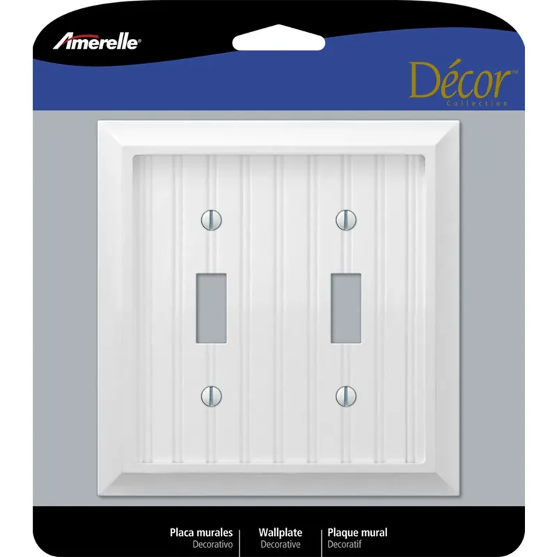 279TTW 5.06 X 3.12 In. 2 Toggle Cottage White Wood Wall Plate