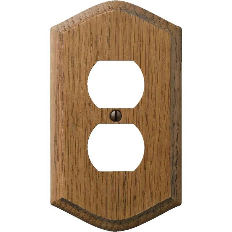 Amerelle Country Brown 1 Gang Wood Duplex Wall Plate 1 Pk