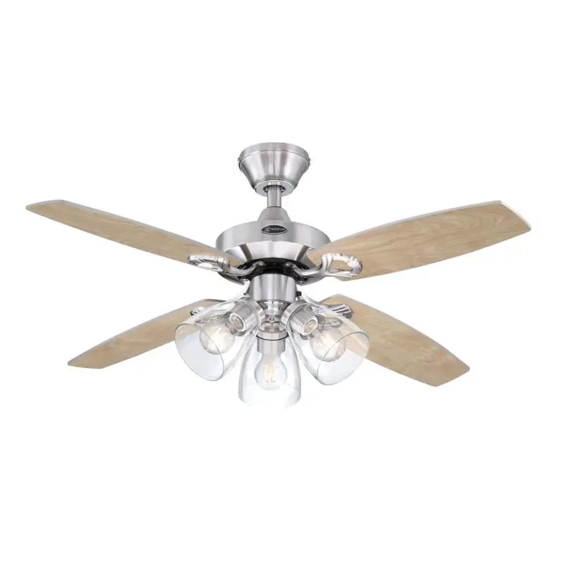 Westinghouse Crusader 42 Inch Brushed Nickel White Led Indoor Ceiling Fan