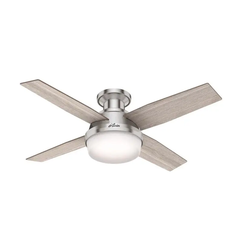 Hunter Dempsey 44 Inch Brushed Nickel Silver Led Indoor Ceiling Fan