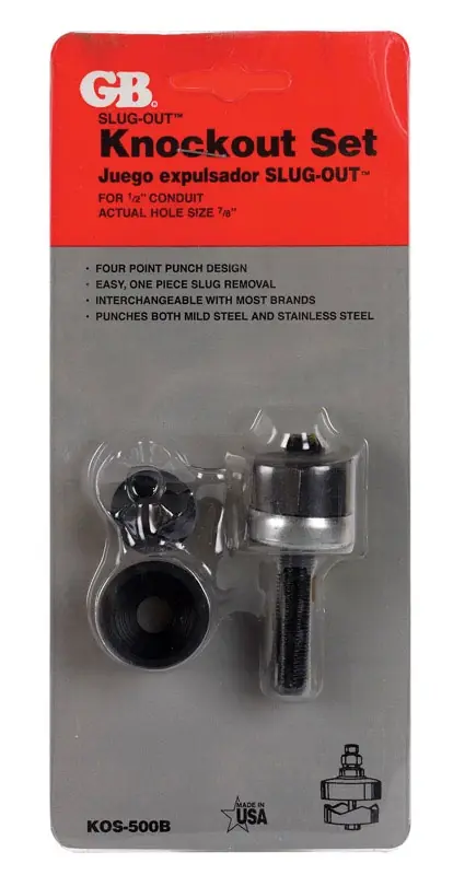 Kos-500b 1/2 Inch Stainless Steel Knockout Punch Set - 2 Pieces