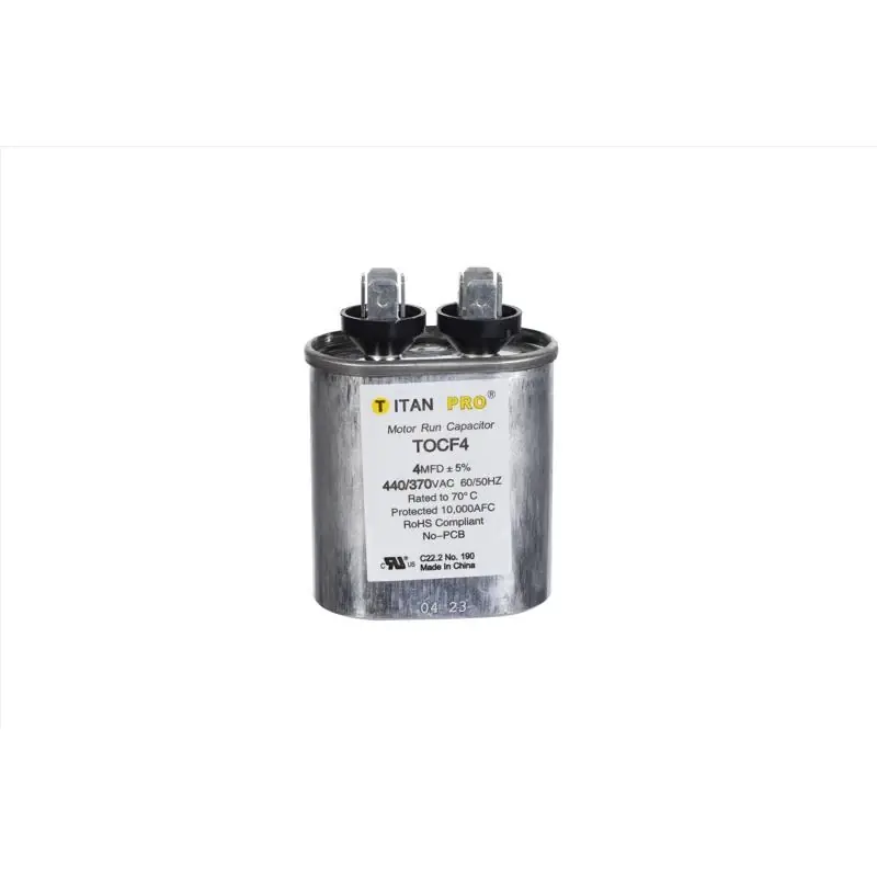 4 Mfd 440 Volt Oval Run Capacitor For Electrical Applications
