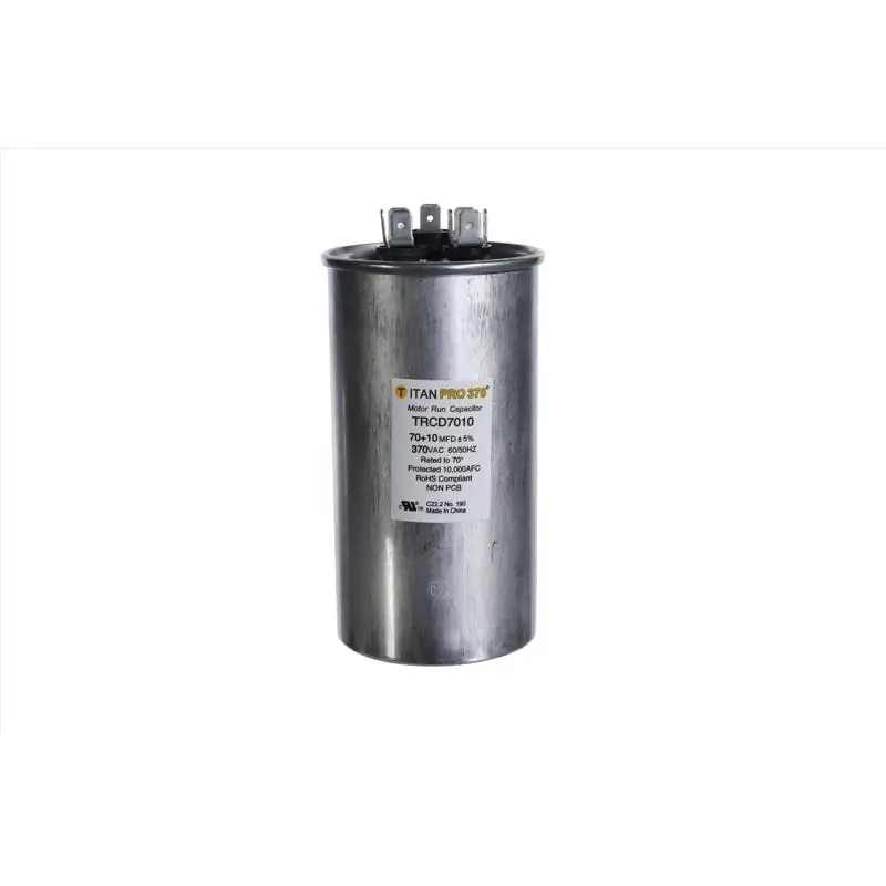 70+10 Mfd 370 Volt Round Run Capacitor Trcd7010