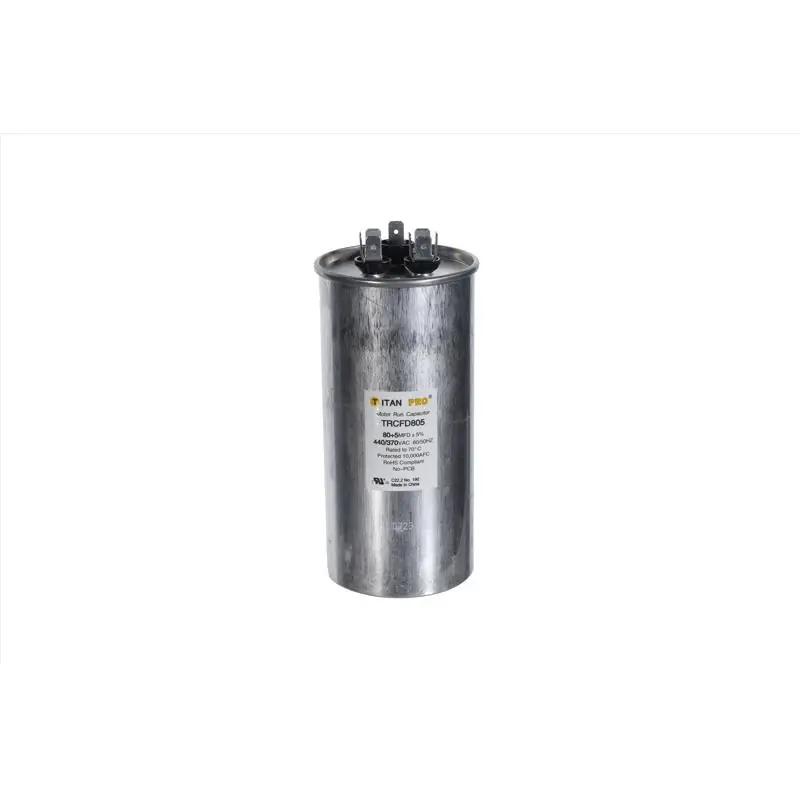 80+5 Mfd 440 V Round Run Capacitor For Ducted And Ductless Systems