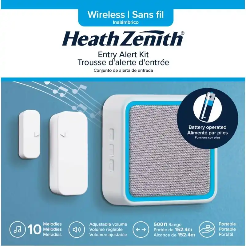 Doorbell/ Door Or Window Break-in Alert Kit, Battery Operated, White/Gray