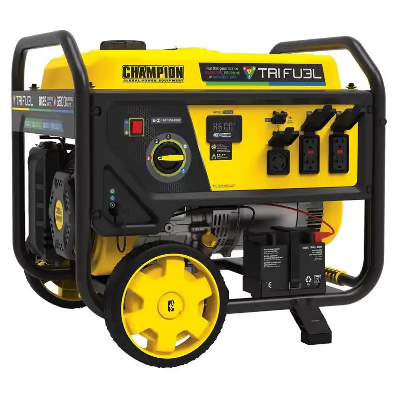 Champion Tri Fuel 6500 W 120/240 V Gas/ng/lp Portable Generator