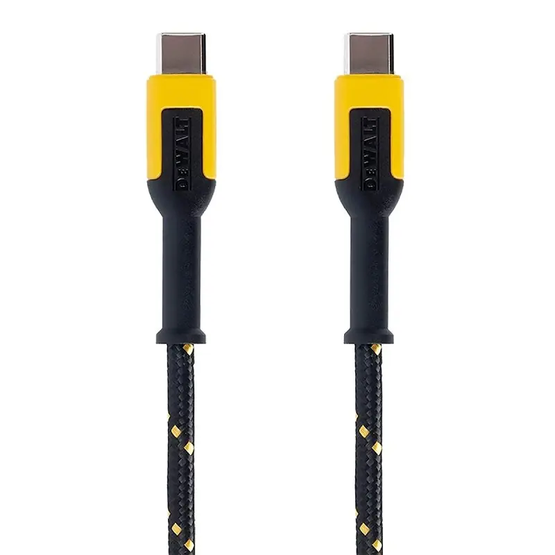 Dewalt Type C To Type C Charging Cable 10 Ft Kevlar Fiber Black/yellow