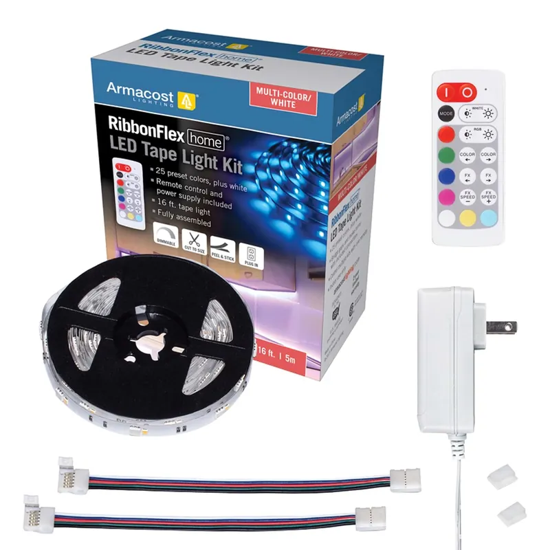 Armacost Lighting RibbonFlex Home 16 Ft. L Multicolored Plug-In LED Smart-Enabled Strip Tape Light K
