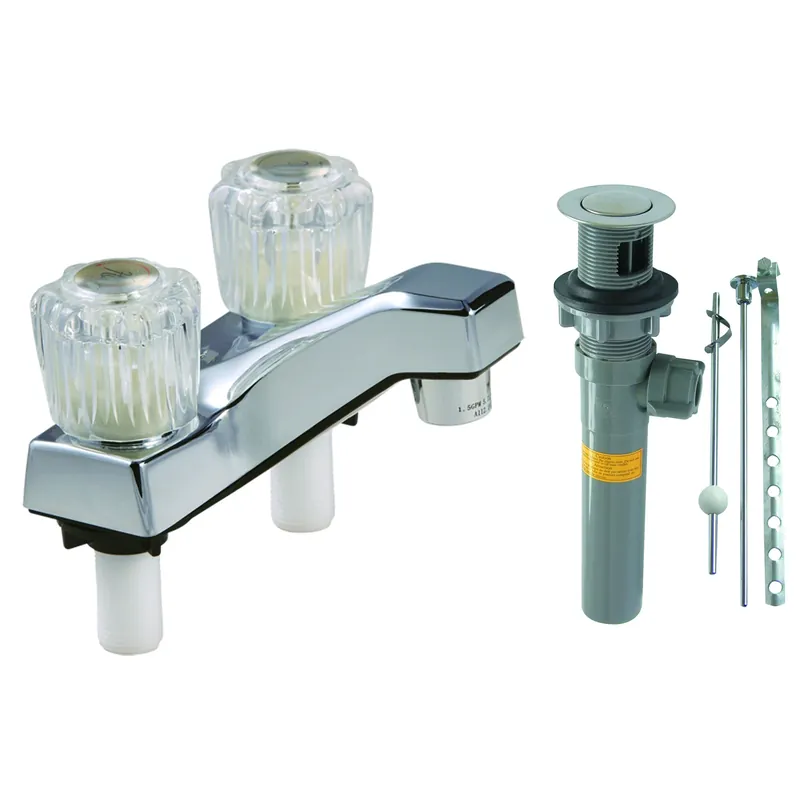 Chrome Centerset Bathroom Sink Faucet 4 In. Traditional Two Handle Design