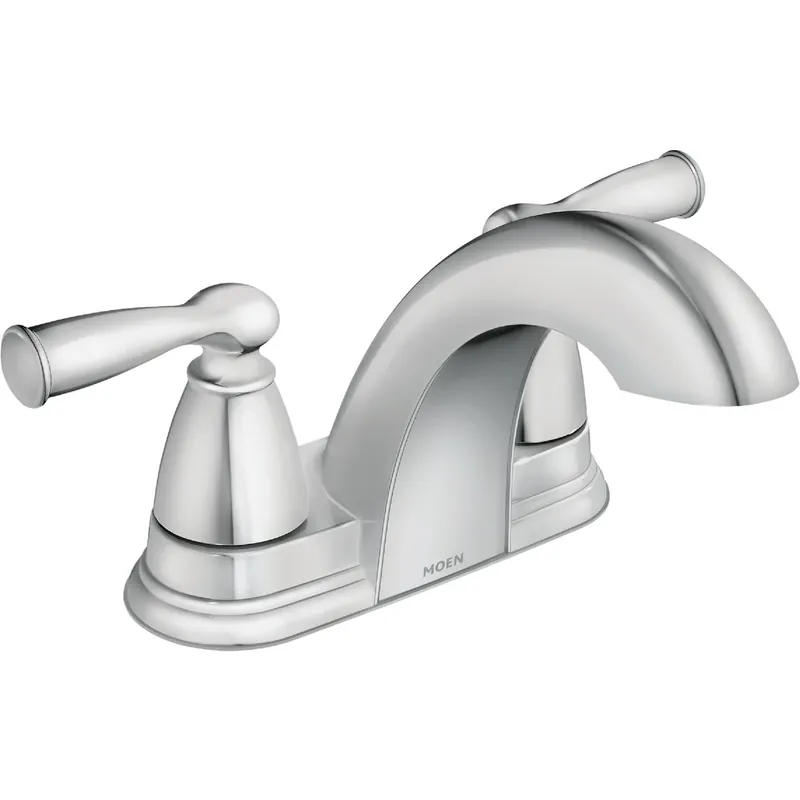 Moen Banbury 2 Chrome Traditional Centerset Bathroom Sink Faucet 4 In.
