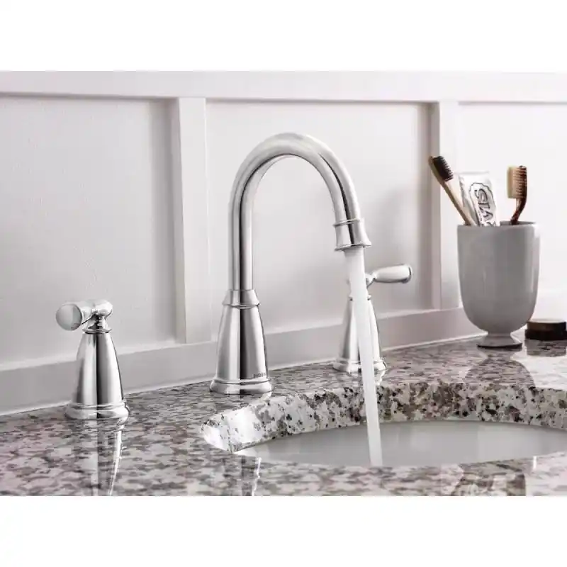 Moen Banbury Chrome Traditional Widespread Bathroom Sink Faucet 8 - 16 In.