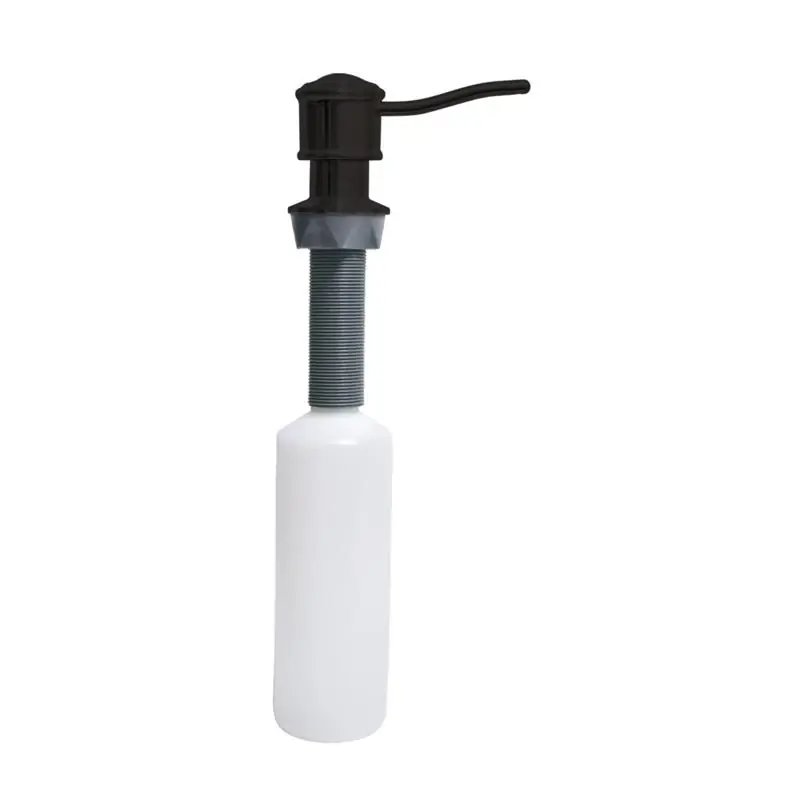 Universal Matte Black Soap Dispenser With Curved Nozzle And 48 In. Hose