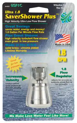 Savershower Chrome Brass Showerhead 1.8 Gpm With 1 Spray Setting