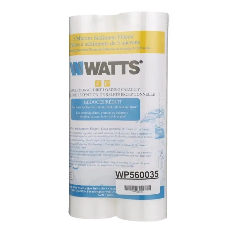 Watts Premier Melt‑Blown 5‑Micron Water Filter – 1350 Gallon Dual Pack