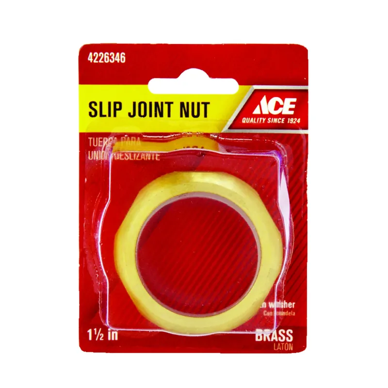 1-1/2 In. Diameter Brass Slip Joint Nut With Rubber Washer