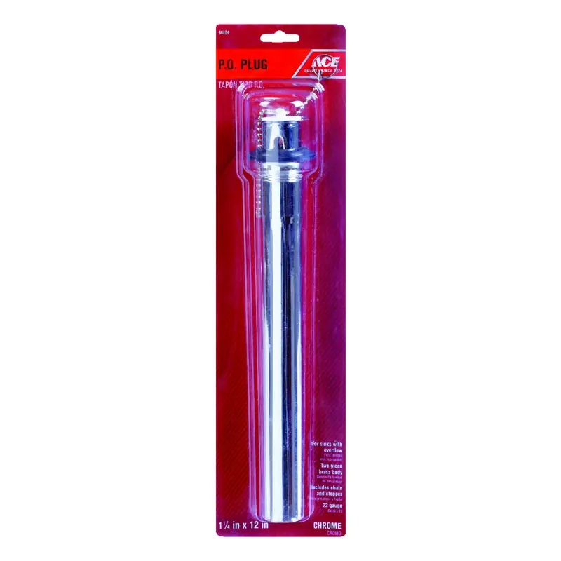 1-1/4 In. Polished Chrome Brass Pop Up Plug For Sinks