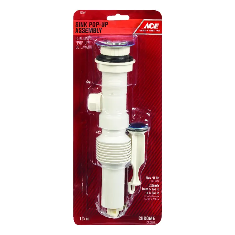 1-1/4 In. Polished Chrome Plastic Pop-up Drain Assembly - Model Ace812-70