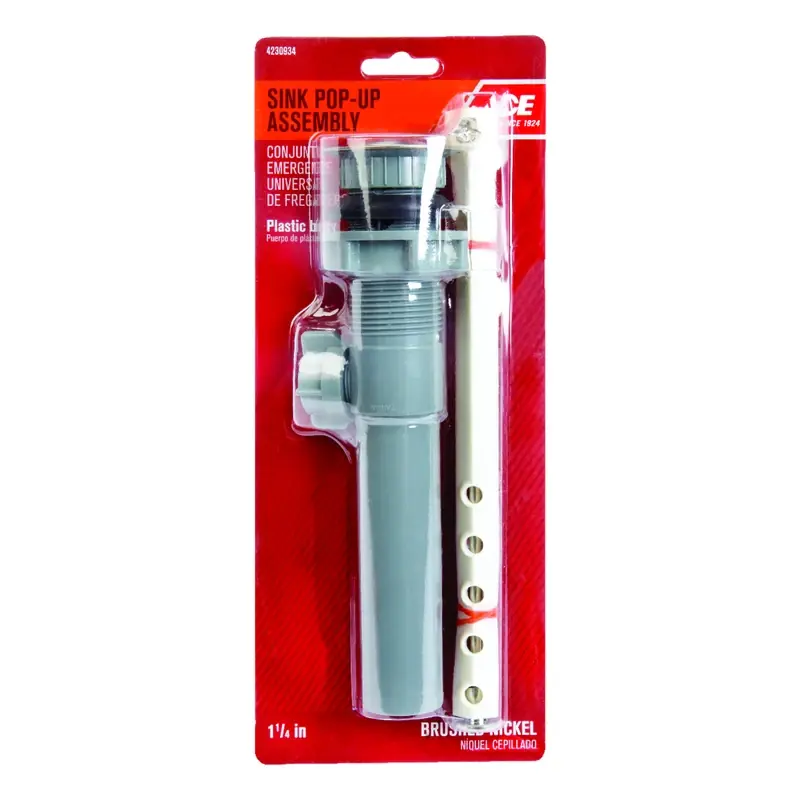 1-1/4 In. Brushed Nickel Plastic Pop Up Assembly For Faucets