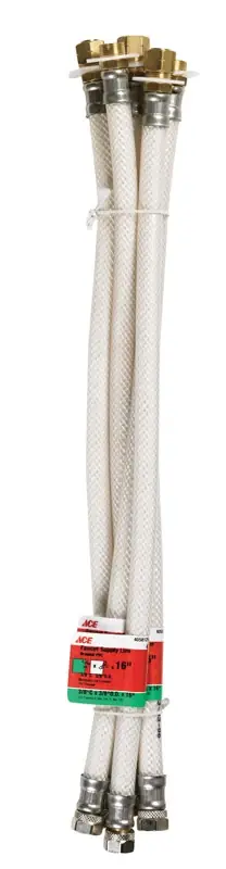 Ace 16 In. Pvc Faucet Supply Line, 3/8 In. Compression, Model 7228-16-38-4-a