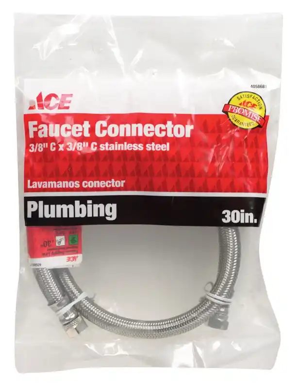 30 In. Braided Stainless Steel Supply Line, 3/8 In. Compression X 3/8 In. Diameter