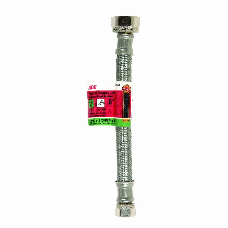 3/8 In. Compression X 1/2 In. Diameter Braided Stainless Steel 6 In. Supply Line