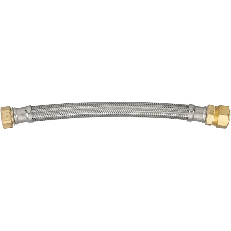 Ace 12 In. Braided Stainless Steel Water Heater Supply Line, 7/8 In. Compression X 3/4 In. Diameter