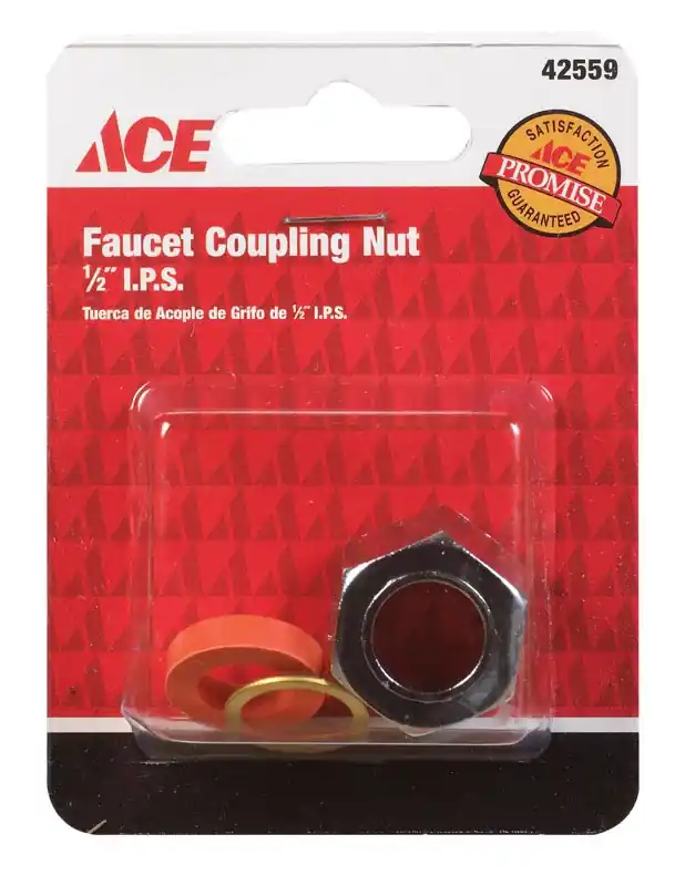 1/2 In. Diameter Steel Universal Slip Joint Coupling Nut And Washer
