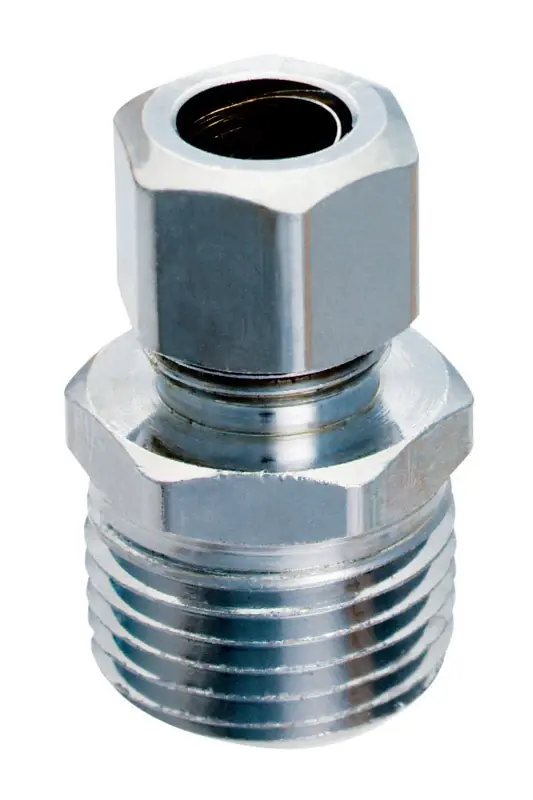 1/2 In. Mpt X 3/8 In. Diameter Compression Brass Straight Connector