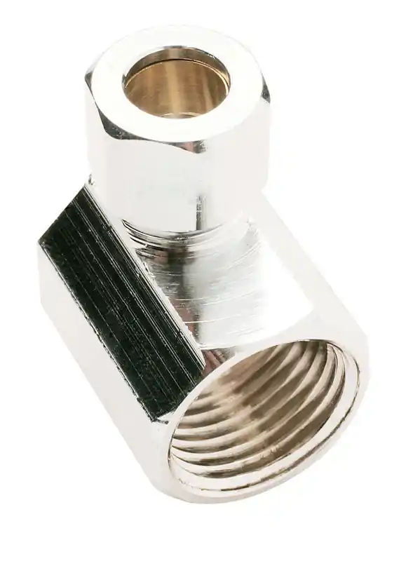 1/2 In. Fip X 3/8 In. Compression Brass Angle Connector For Plumbing