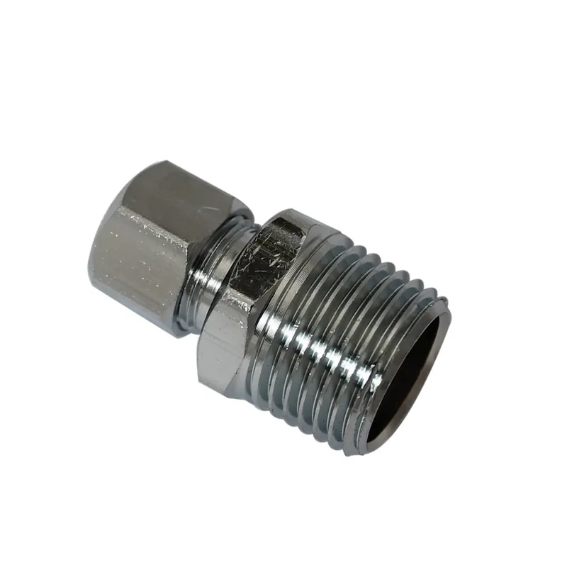 Brass Compression Straight Connector, Lead Free, 1/2 MPT X 3/8 In. OD