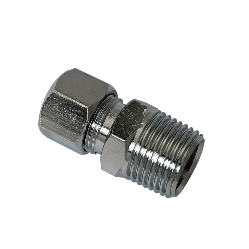 Brass Compression Straight Connector, Lead Free, 3/8 MPT X 3/8 In. OD