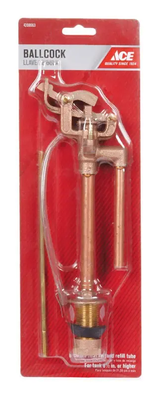 Ballcock Brass Toilet Tank Repair Part With Float Rod And Refill Tube