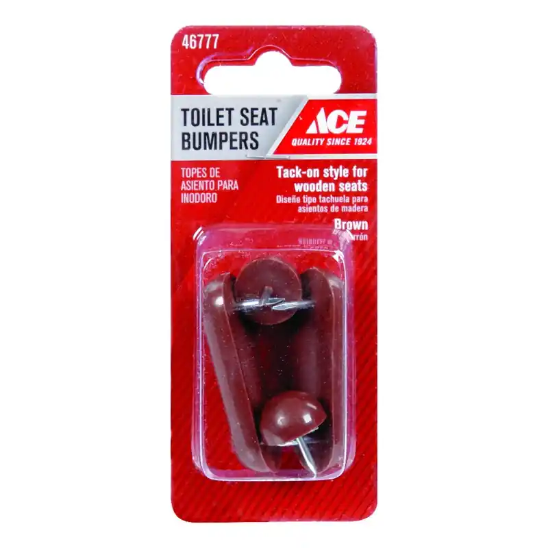 Toilet Seat Bumpers Brown Plastic - Easy Replacement For Wooden Seats