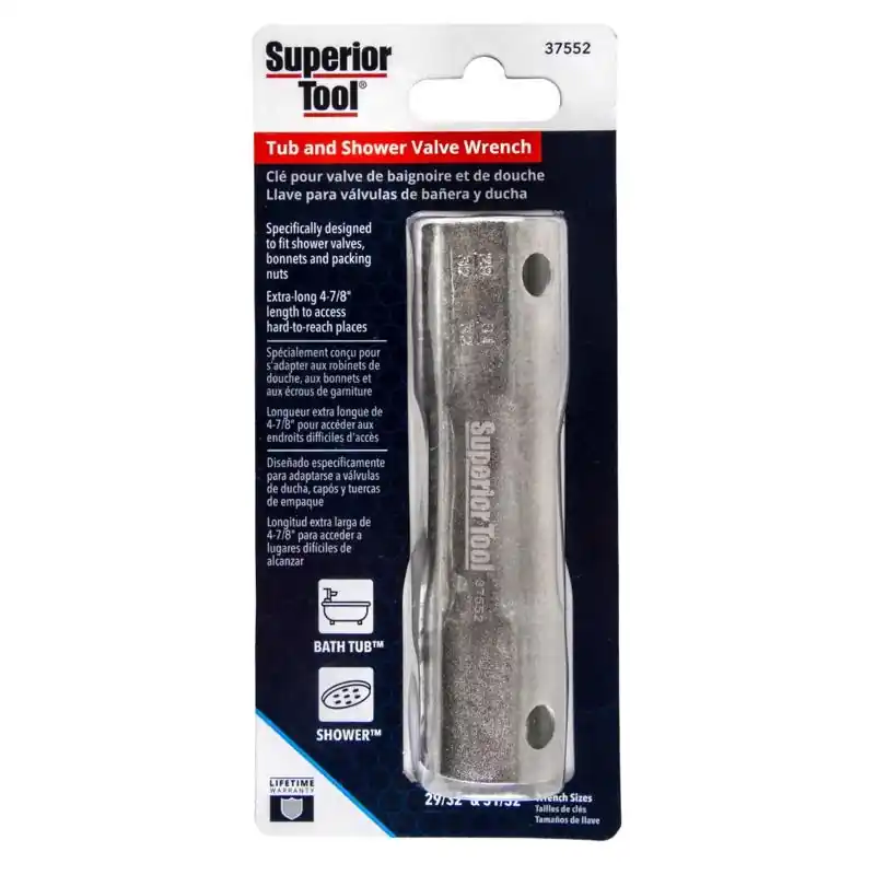 Superior Tool Shower Valve Socket Wrench Steel Silver 1 Piece