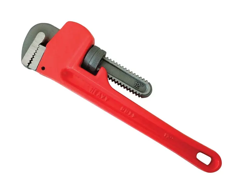 Heavy Duty Pipe Wrench 12 In. Cast Iron Adjustable Tool