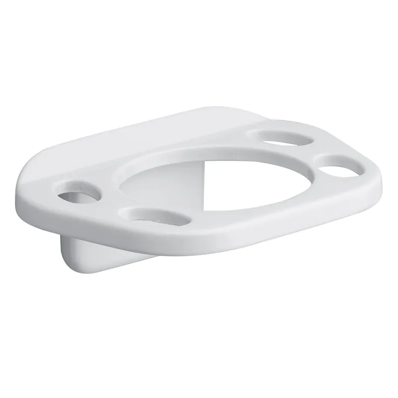White Die Cast Zinc Toothbrush Holder - 6.45 In Height, 4 In Width, 2.3 In Length
