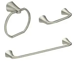 Lindor 3-piece Bathroom Hardware Set In Brushed Nickel