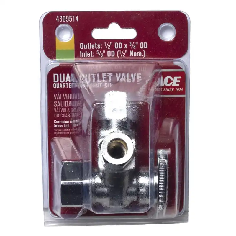 5/8 In. Fpt X 1/2 In. Brass Dual Shut-off Valve - Model Ace2912vlf